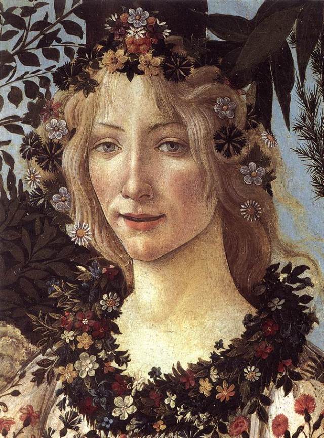 Flora (detail from Primavera) Botticelli
